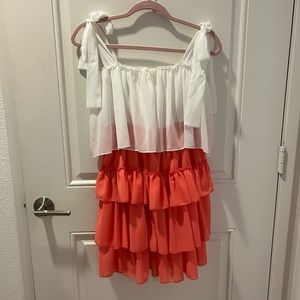 Two Toned Ruffle Summer Dress